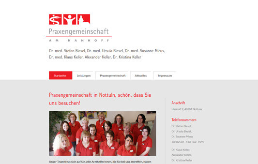 Homepage der Praxengemeinschaft am Hanhoff