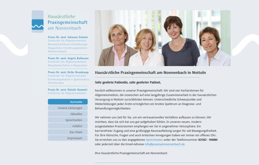Homepage Praxisgemeinschaft am Nonnenbach