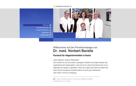 Praxishomepage Dr. med. Norbert Barella