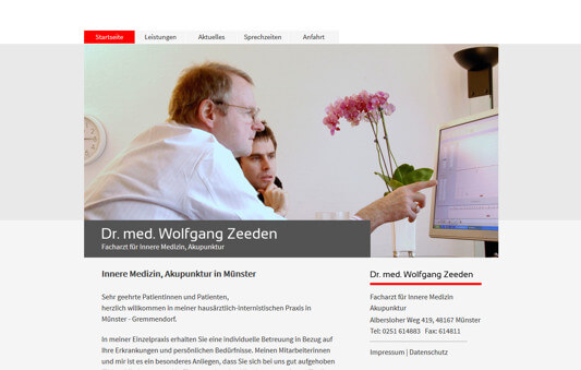Praxishomepage Dr. med. Wolfgang Zeeden