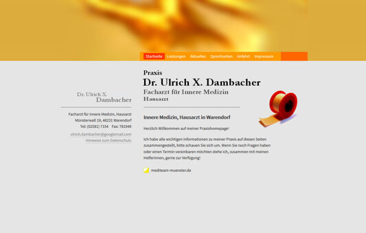 Praxishomepage Dr. Ulrich X. Dambacher